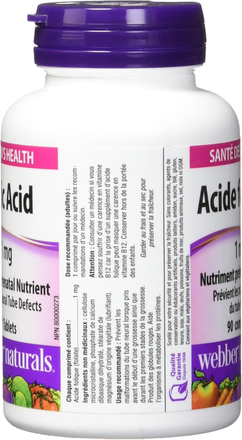 webber-naturals-folic-acid-supplement---1-mg-90-tablets-for-supporting-overall-health-and-wellness-2