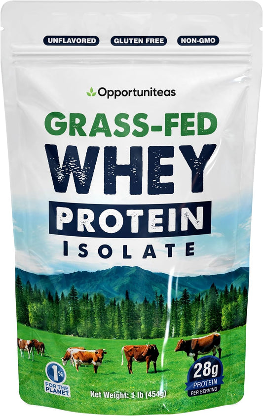 Organic Grass Fed Whey Isolate Protein Powder - Unflavored 28g Protein Powder, Hormone-Free, Non GMO - 1lb Pack - Espot.com.au