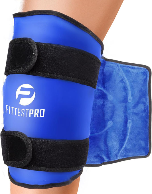 Knee Ice Pack Wrap for Pain Relief - Reusable Hot/Cold Therapy for Swelling, Arthritis, Meniscus Tear - Fittest Pro - Espot.com.au