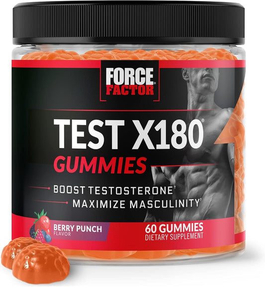Men's Testosterone Boosting Gummies with Tongkat Ali, Horny Goat Weed, Tribulus Terrestris, Fenugreek & Black Maca - Berry Punch Flavor - 60 Gummies - Espot.com.au