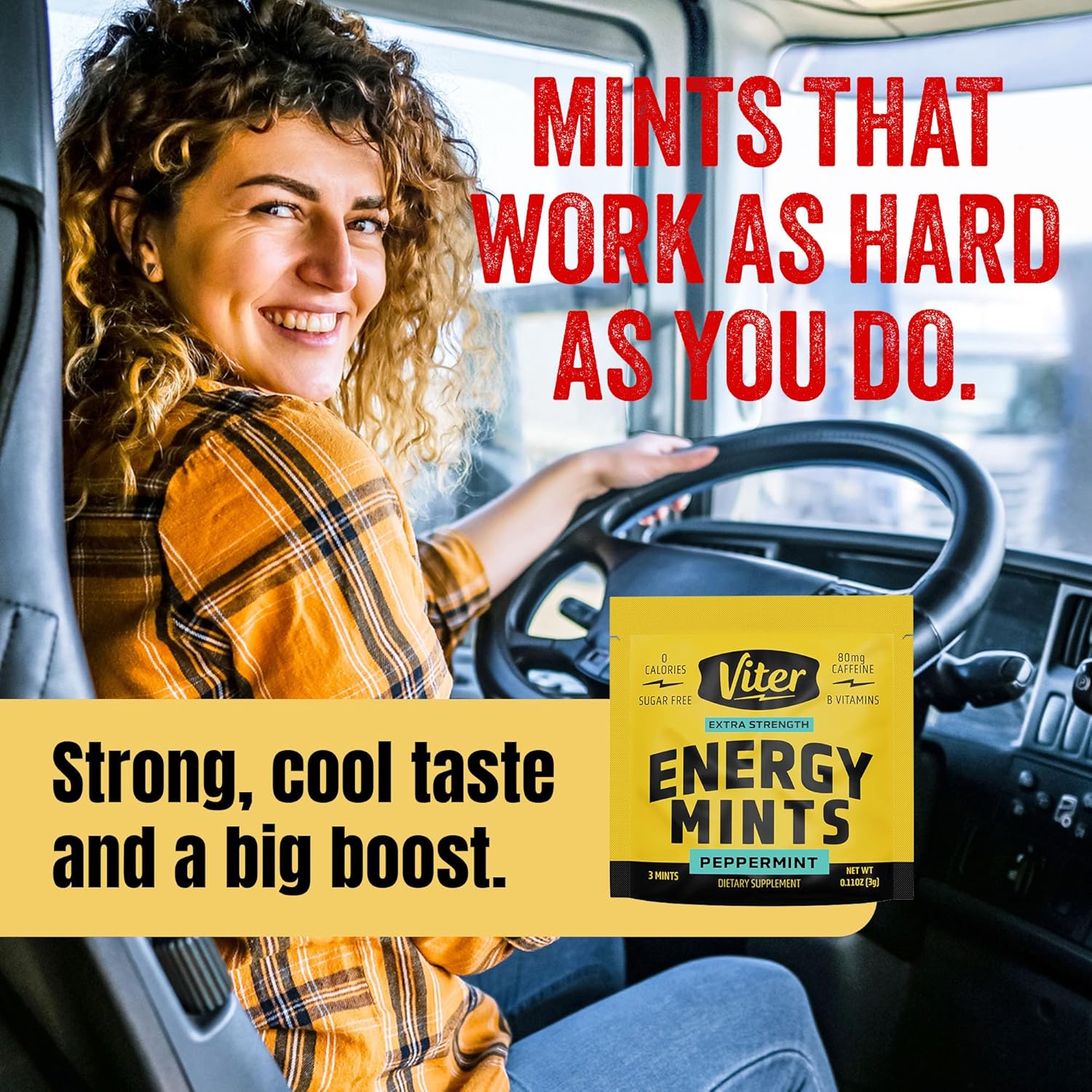 Viter Energy Caffeine Mints 80mg Extra Strength - 90 Pieces with B Vitamins. Sugar Free Vegan Mint for Energy Boost and Focus. Peppermint Flavor, 30 Pack. - Espot.com.au