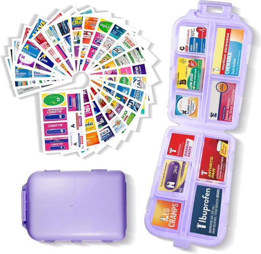 purple-pocket-pharmacy-with-146-medicine-labels---mini-pill-organizer-for-travel---daily-medication-storage-case---7-day-pill-container-1