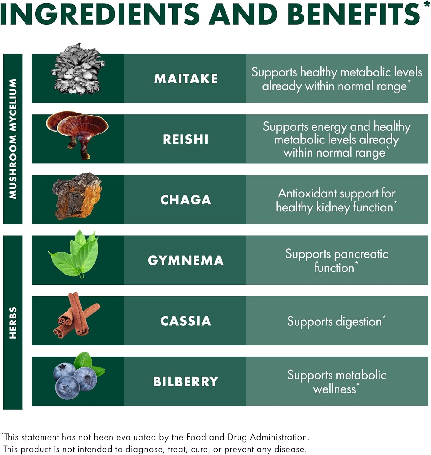 Organic MycoBotanicals Capsules - Immune Support Supplement with Chaga, Reishi, and Maitake - Mushroom Mycelium Blend for Wellness - 60 Capsules - Espot.com.au