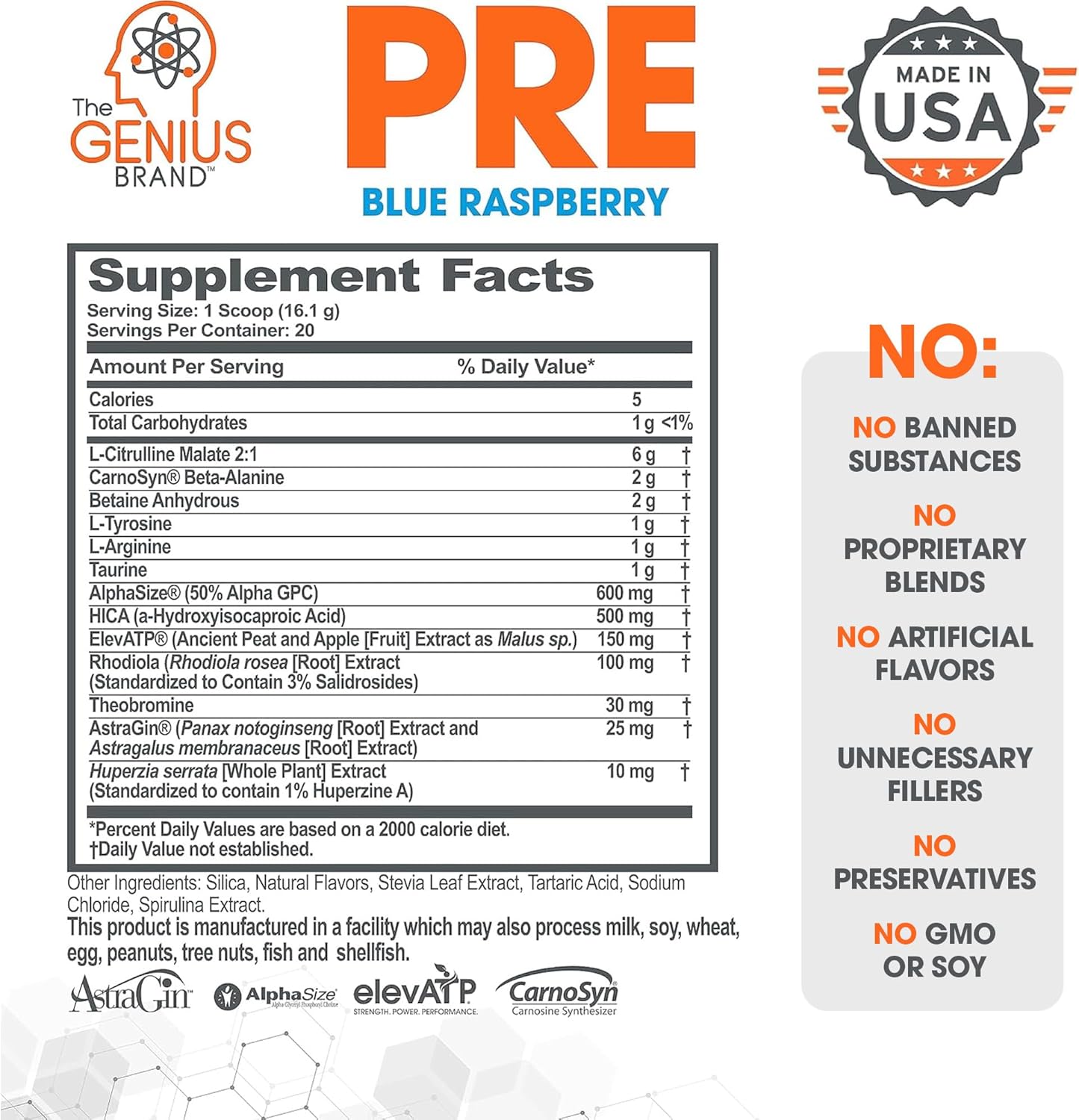 all-natural-nootropic-pre-workout-powder-blue-raspberry-flavor---caffeine-free-nitric-oxide-booster-supplement-with-beta-alanine-alpha-gpc---no-artificial-ingredients-3