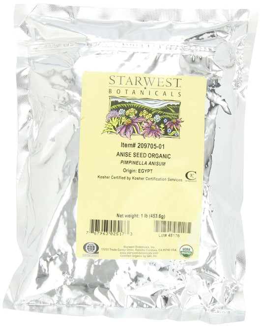 Organic Anise Seed - 1lb Bag by Starwest Botanicals: Premium Quality, Natural Flavor, Bulk Packaging for Culinary & Medicinal Use - Espot.com.au