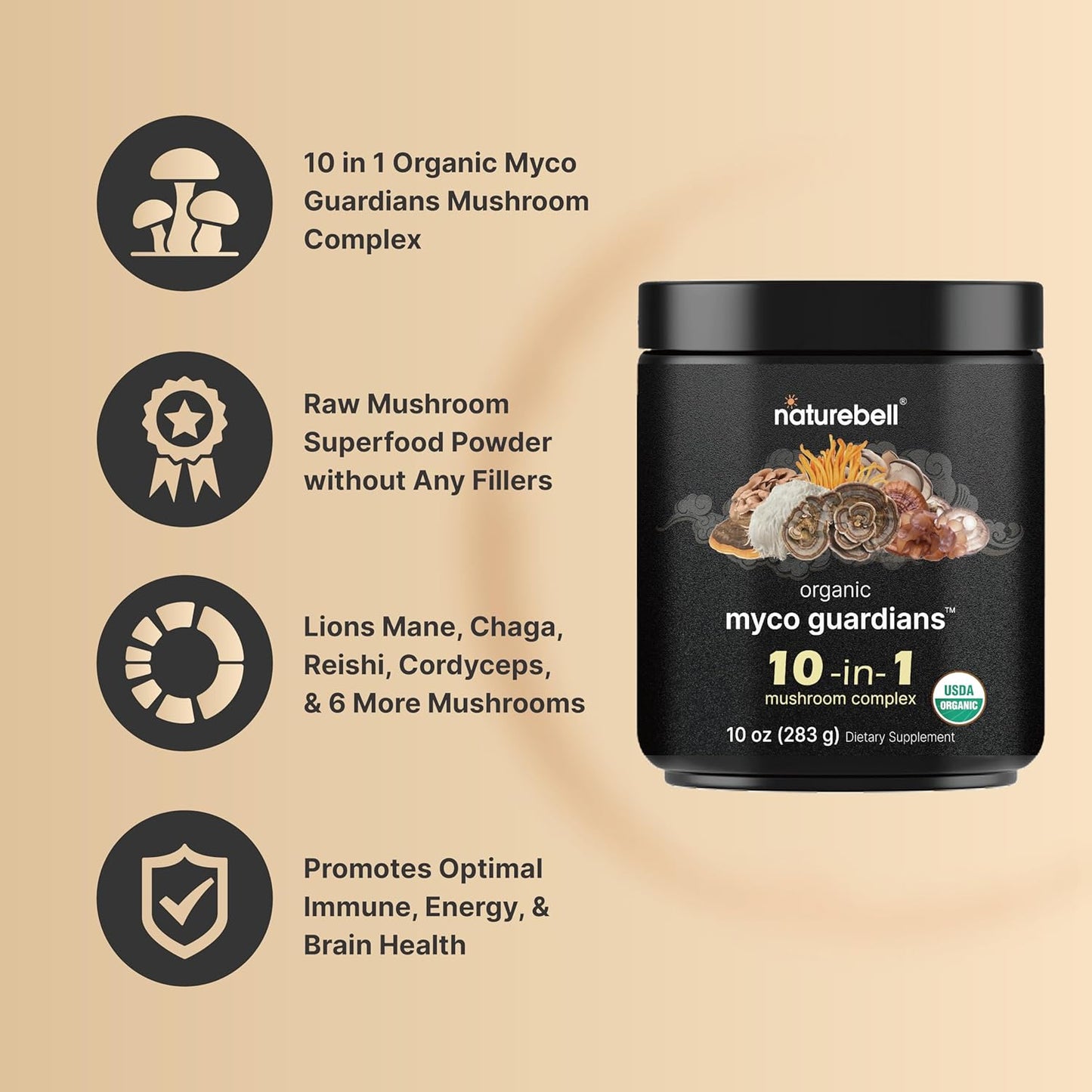 organic-10-in-1-mushroom-powder-blend-10oz---lions-mane-shiitake-reishi-turkey-tail-chaga-more---energy-boost-immune-support-brain-health---no-fillers---great-for-coffee-3