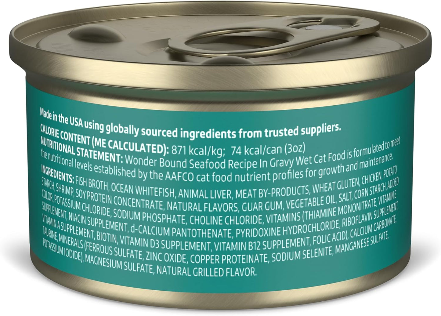 Wonder Bound Wet Cat Food, 3 oz Cans, Pack of 24 - Seafood Gravy Flavor - Espot.com.au
