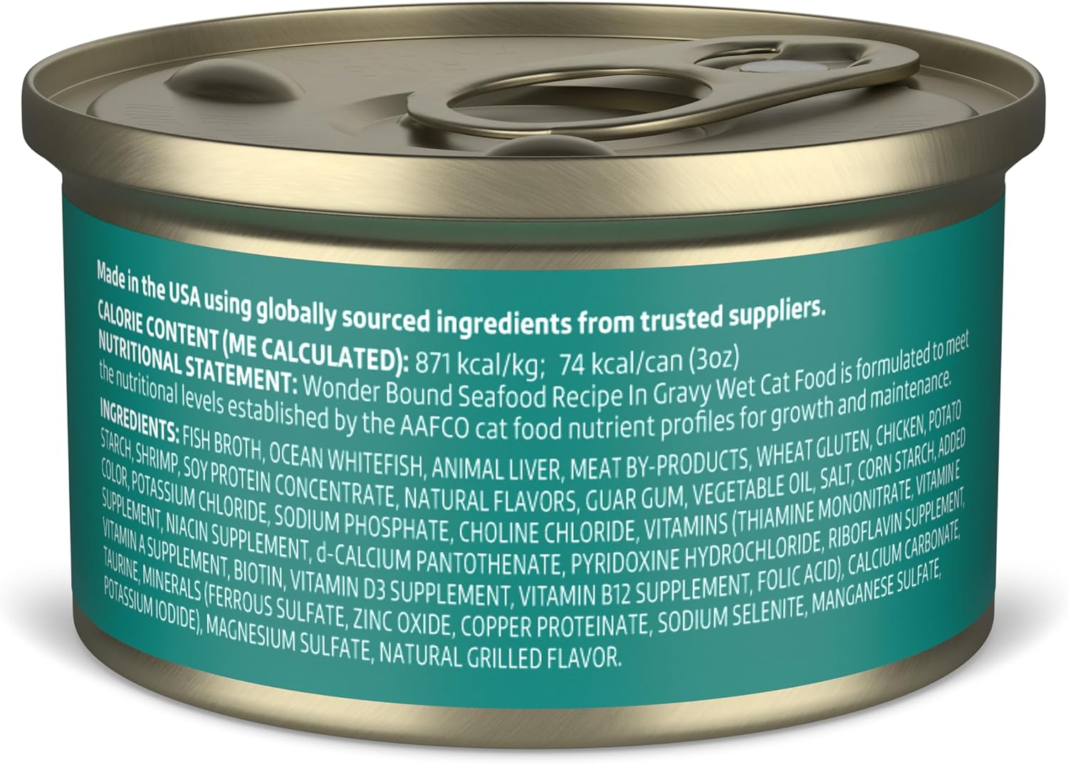 Wonder Bound Wet Cat Food, 3 oz Cans, Pack of 24 - Seafood Gravy Flavor - Espot.com.au