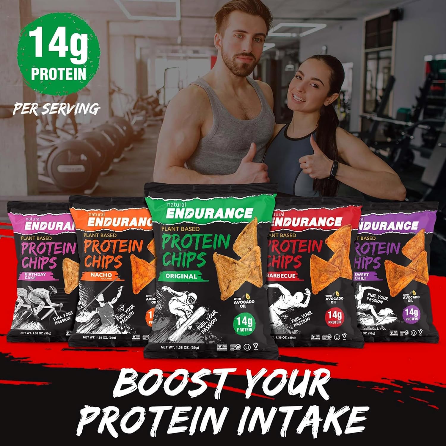 variety-pack-of-natural-endurance-protein-chips---low-carb-high-protein-vegan-snack-with-avocado-oil---nacho-bbq-chili-birthday-cake-original-flavors---gluten-free-14g-protein-per-bag---138-oz-bags-pack-of-12-7