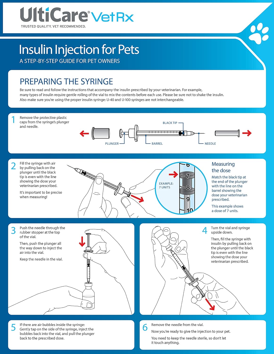 ulticare-vetrx-u-100-pet-insulin-syringes---comfortable-accurate-dosing---compatible-with-any-u-100-strength-insulin---310cc-31g-x-516---60-ct-box-7