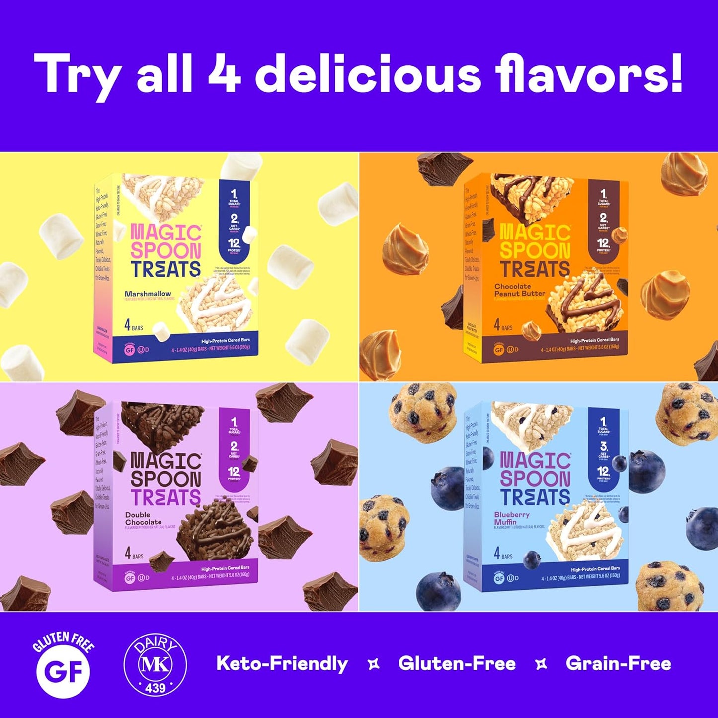 high-protein-low-carb-magic-spoon-treats-variety-pack---keto-friendly-snack-bars-with-low-sugar-crispy-cereal-texture---8-bars-2-of-each-flavor-marshmallow-chocolate-pb-blueberry-muffin-double-chocolate-7