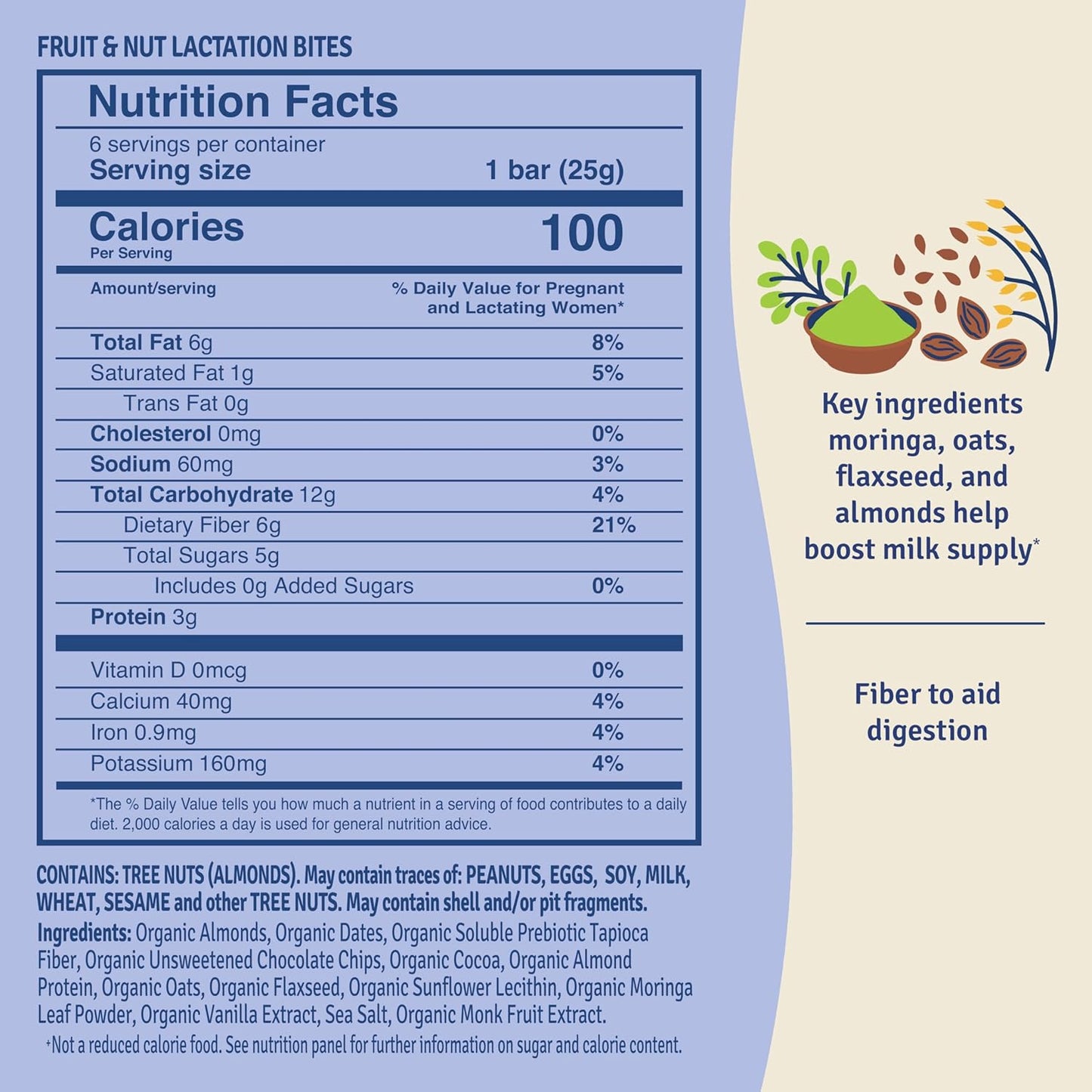 Organic Fruit & Nut Lactation Bites - Breastfeeding Support, Boost Milk Supply, Fenugreek-Free, Natural Galactagogues - Chocolate Sea Salt, 6 Pack - Espot.com.au