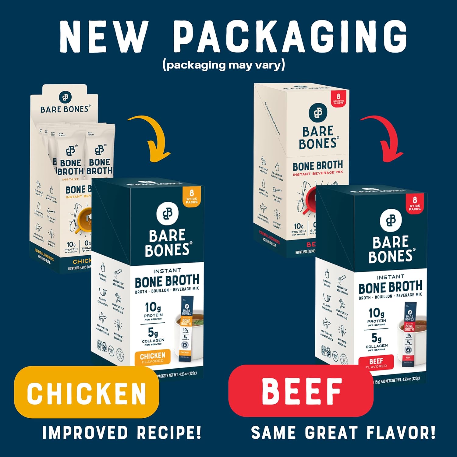 variety-pack-bone-broth-instant-powdered-mix---16-servings-8-chicken-8-beef-sticks-10g-protein-keto-paleo-friendly-bone-broth-packets-2