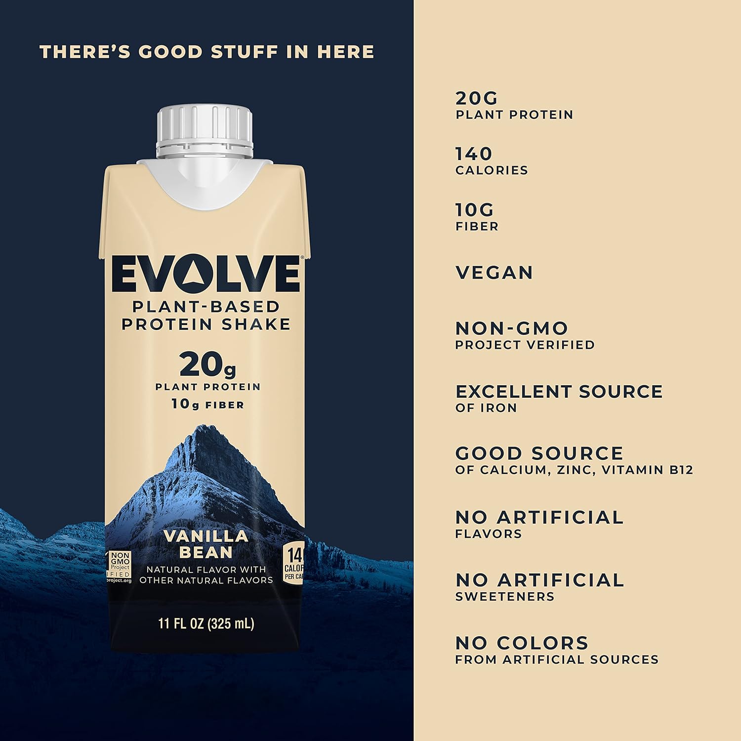 plant-based-protein-shake-vanilla-bean-flavor-20g-vegan-protein-dairy-free-no-artificial-sweeteners-non-gmo-10g-fiber-11-fl-oz-pack-of-12---evolve-2