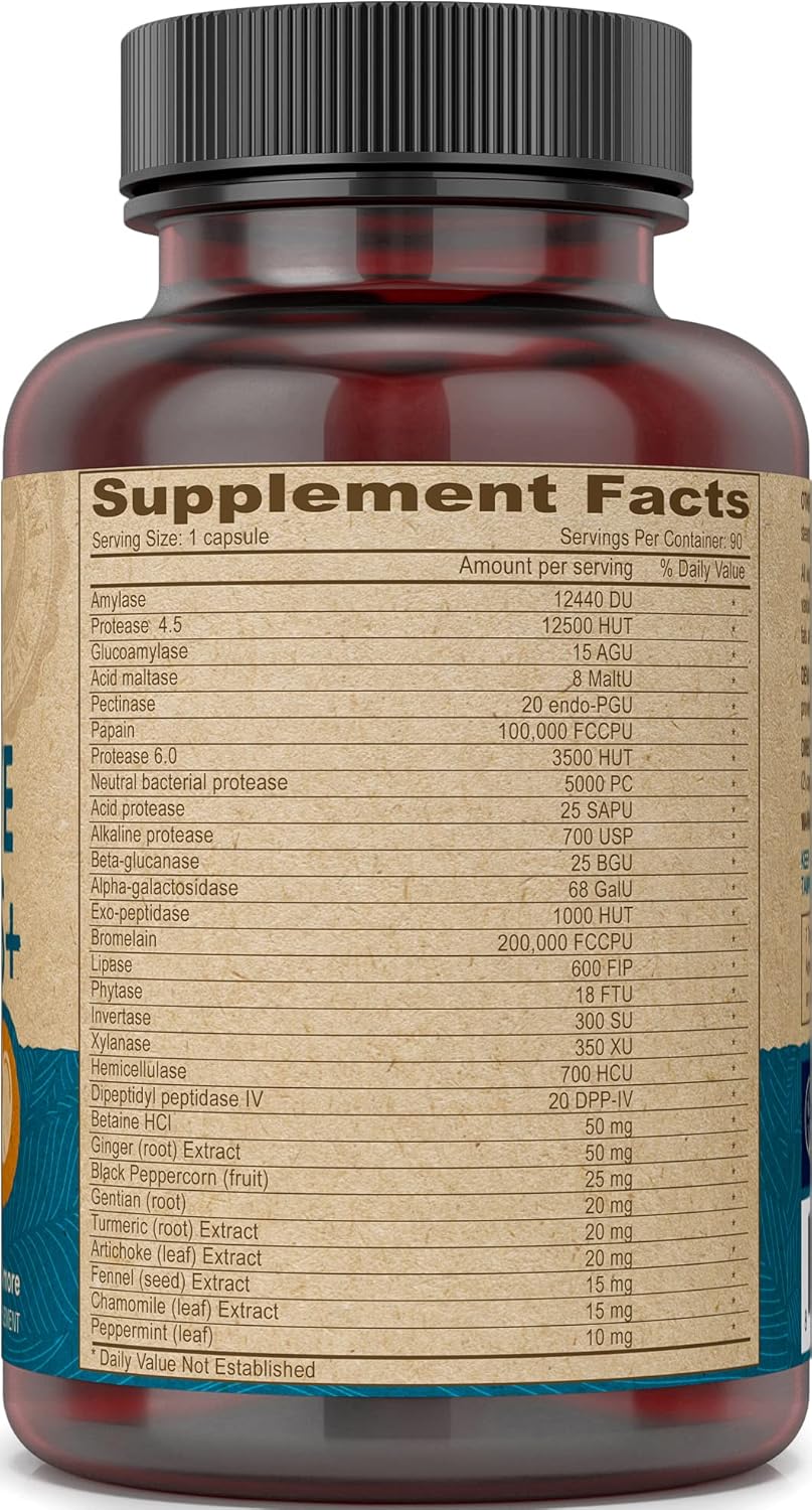 90 Capsules Deva Vegan Vitamins Digestive Enzymes Plus Supplement with Enzymes & Herbs