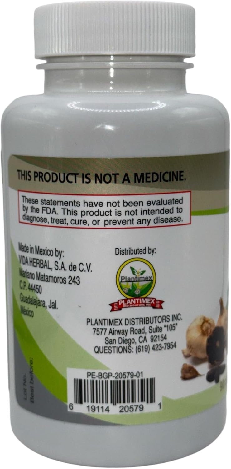90 Capsules of vidaherbal Black Garlic with Parsley (500mg) - Natural Dietary Supplement for Health