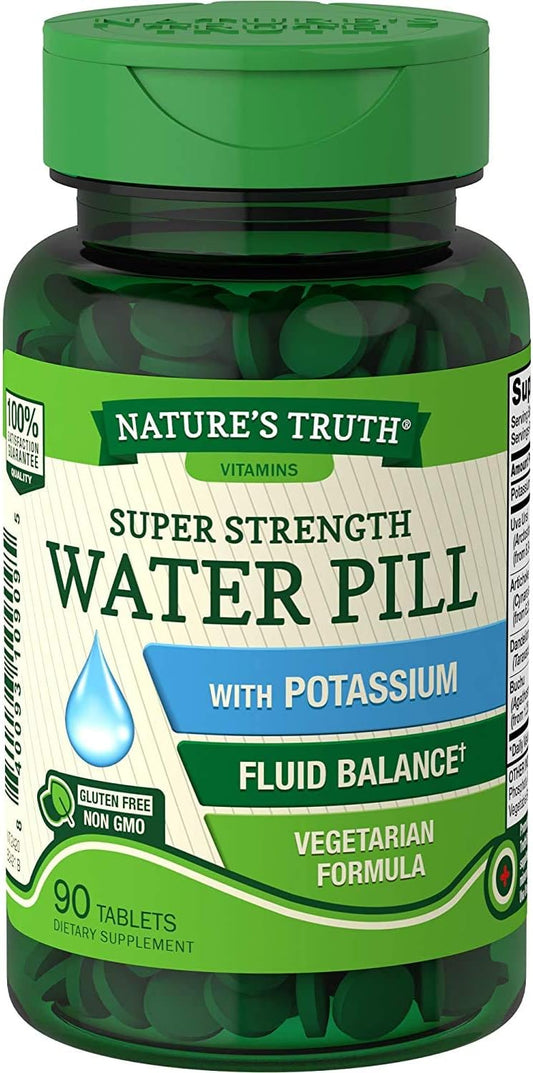 90 Coated Caplets of Nature's Truth Super Strength Water Pill with Potassium