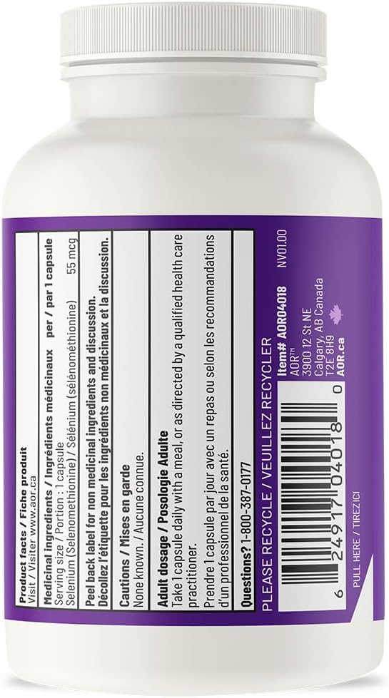 90 Count AOR Selenium Supplement with 55Mcg Strength