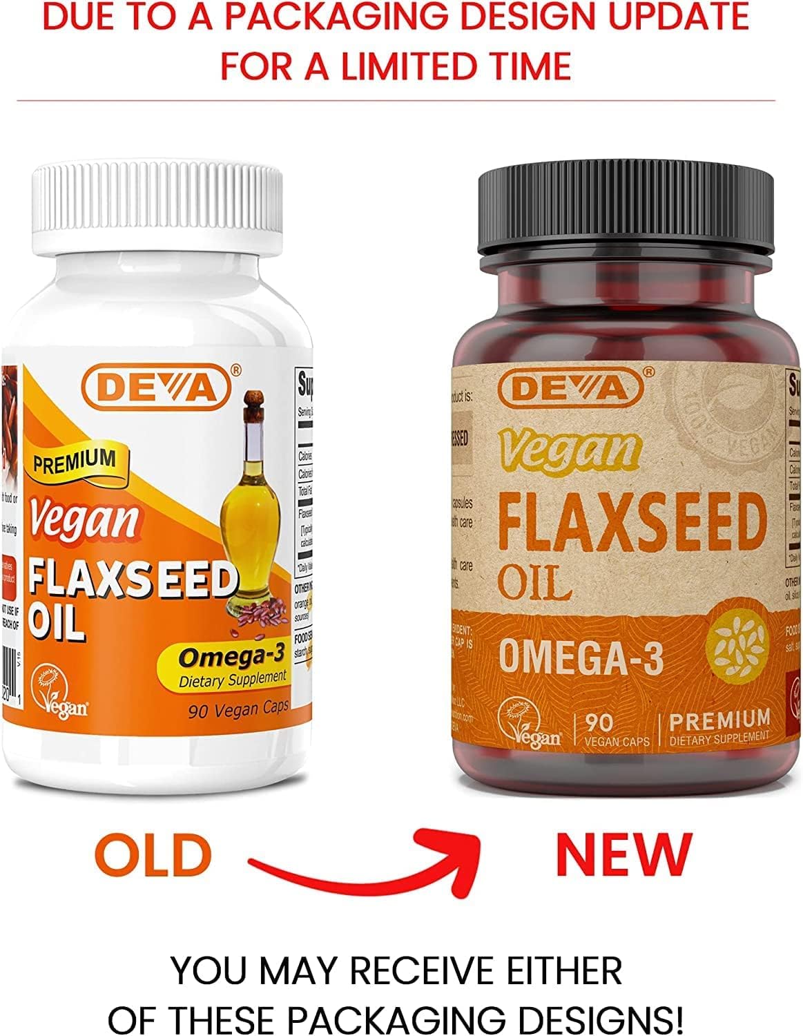 90 Count Deva Vegan Vitamins Flaxseed Oil Supplement