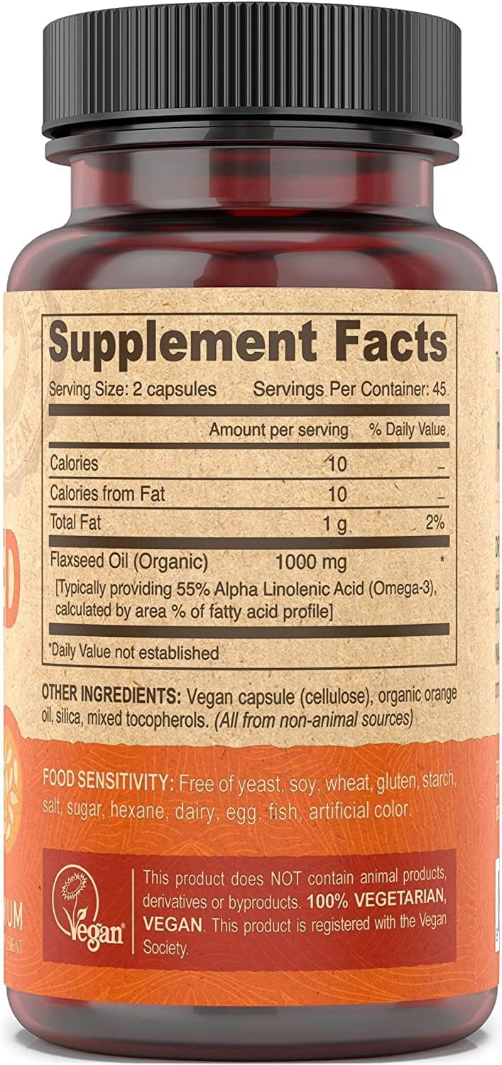 90 Count Deva Vegan Vitamins Flaxseed Oil Supplement
