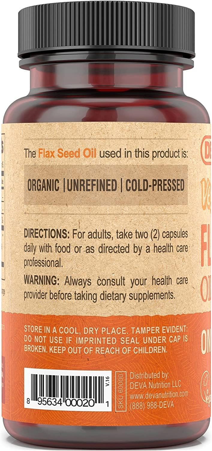 90 Count Deva Vegan Vitamins Flaxseed Oil Supplement