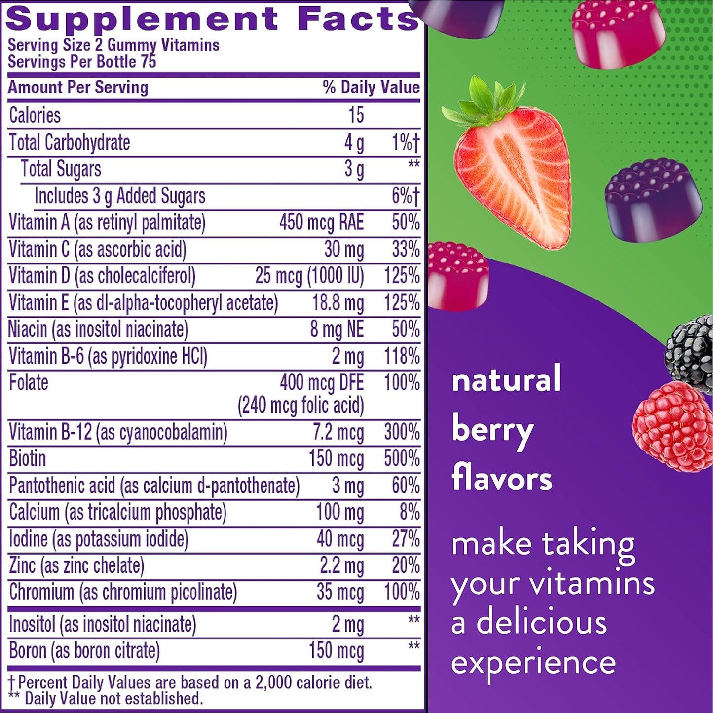 90 Count Vitafusion Fiber Well Fit Gummies Supplement & Womens Multivitamin Gummies - Berry Flavored Daily Vitamins for Women - Packaging May Vary
