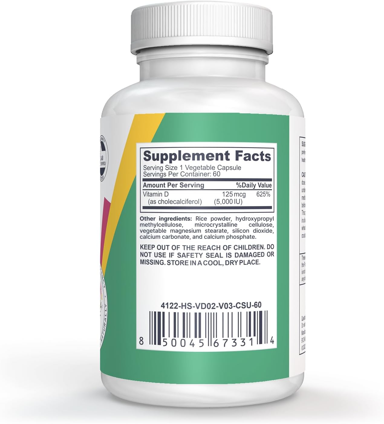 90 Count Vitamin D3 Supplements - Boost Immunity, Enhance Sleep, Strengthen Bones with 5000 IU's of The Sunshine Vitamin by logos nutritionals