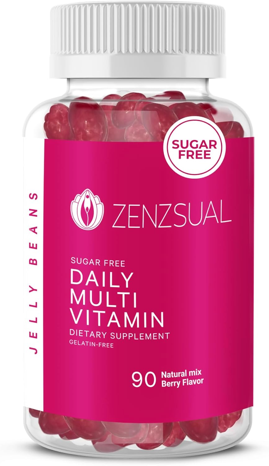 90 Natural Mix Berry-Flavored Daily Multivitamin Jellybeans - Chewable, Sugar-Free, Vegetarian Dietary Supplement for Immune Support and Wellness