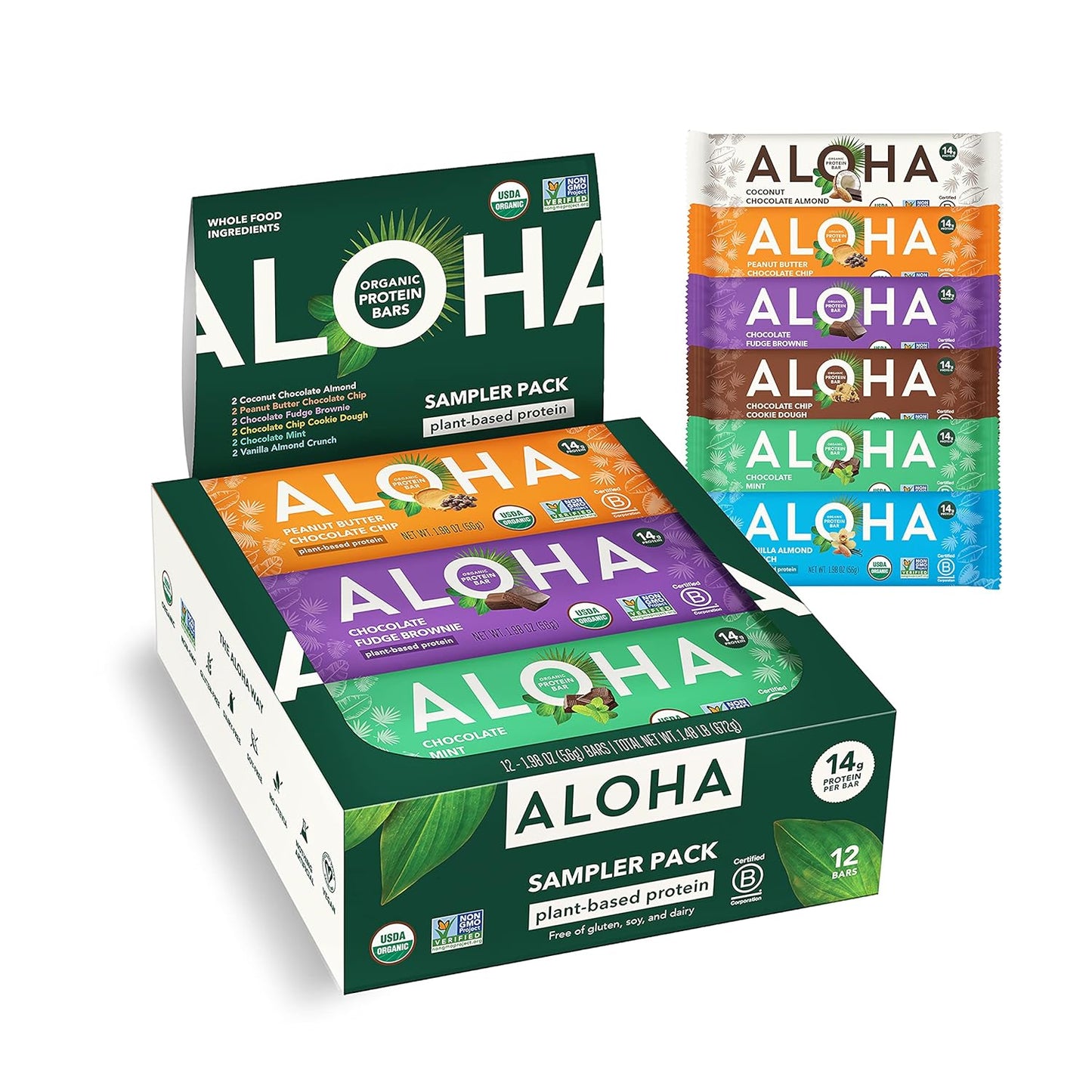 aloha-organic-plant-based-protein-bars-variety-pack---12-count-19oz-bars---vegan-snacks-gluten-free-low-carb-non-gmo---6-flavors-low-sugar-paleo-friendly-1