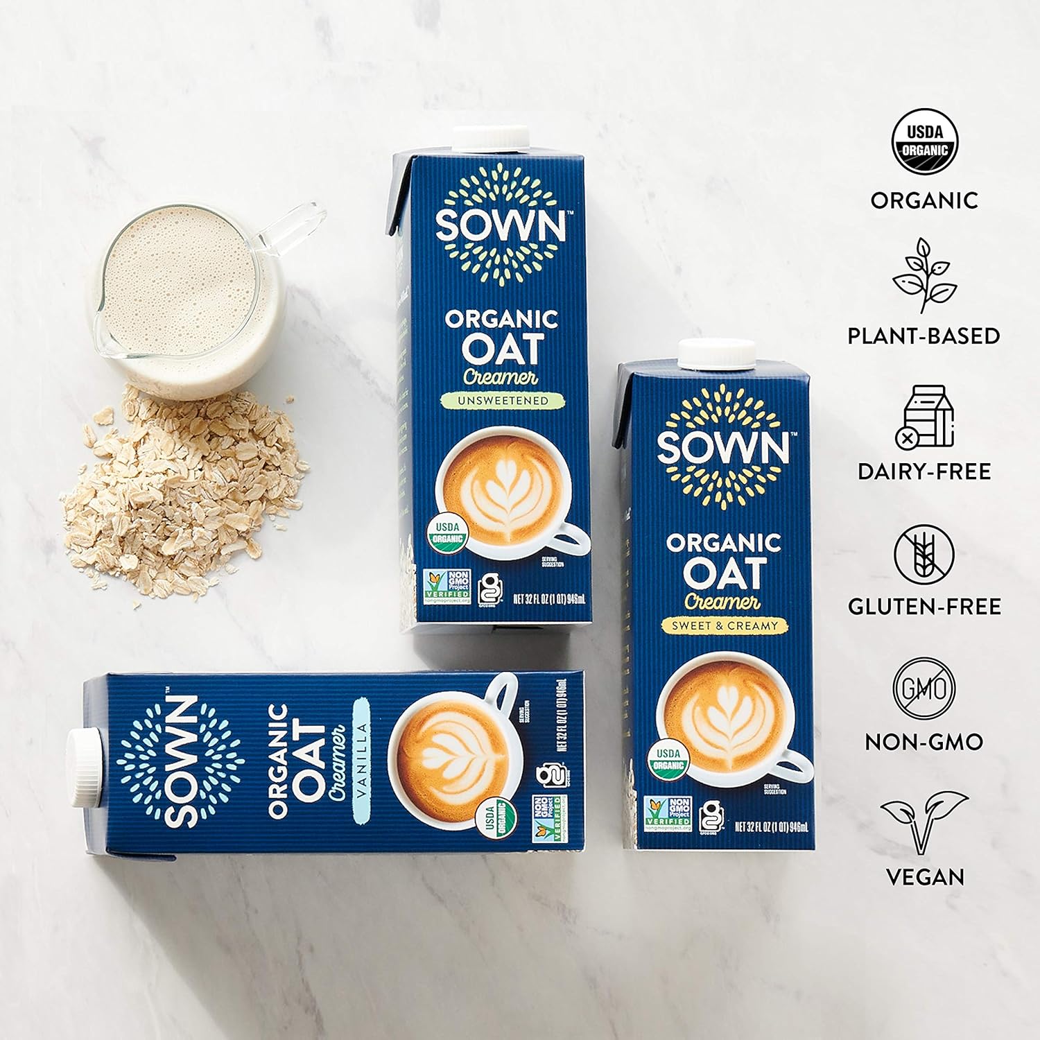 organic-unsweetened-oat-creamer-for-coffee---barista-non-dairy-milk-alternative---vegan-sugar-free-gluten-free---32oz-pack-of-3-2