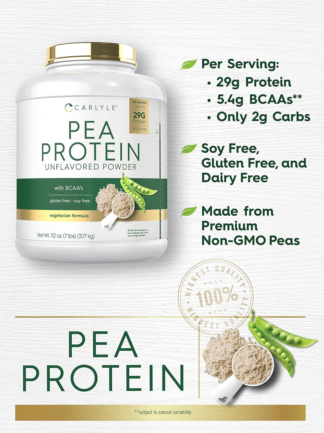 7lb-carlyle-pea-protein-powder-with-bcaas---29g-protein-non-gmo-gluten-soy-free-unflavored---vegetarian-formula-3