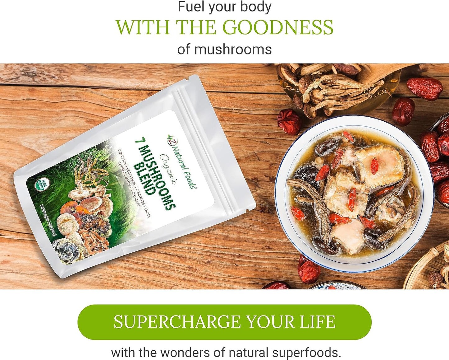 organic-mushroom-powder-blend-for-immune-health---lions-mane-cordyceps-chaga-reishi-shiitake-maitake-turkey-tail-extract---1lb-pack-for-coffee-smoothies---z-natural-foods-4