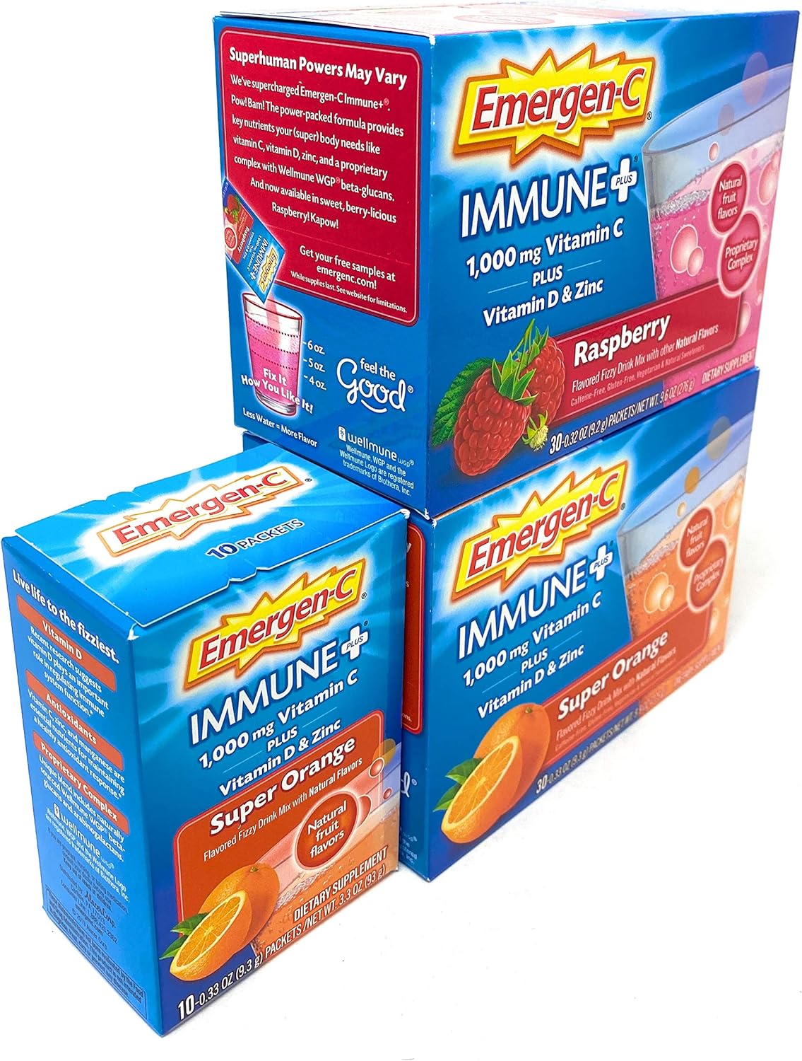 TUKIMA Emergen-C Immune+ Fizzy Drink Mix Powder, Super Orange and Raspberry - Dietary Supplement for Boosting Immunity - Espot.com.au