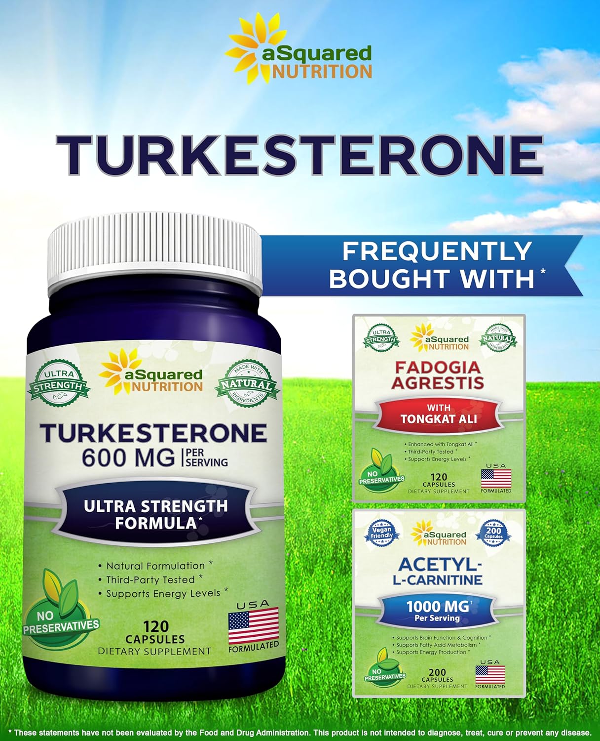 Turkesterone Supplement - 600mg - 120 Capsules - Ajuga Turkestanica Extract - Natural Formulation - Turkesterone Complex Pills by aSquared Nutrition - Espot.com.au