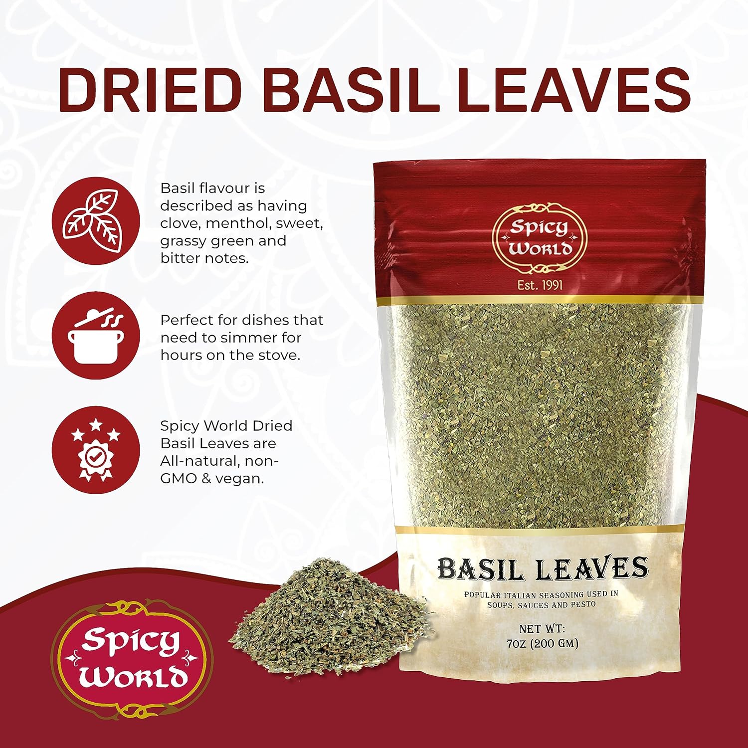 spicy-world-dried-basil-leaves-7oz-200g---natural-non-gmo-vegan-ayurvedic-herb-2