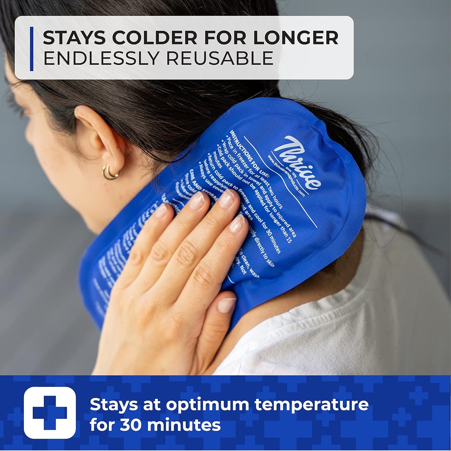 set-of-2-thrive-reusable-gel-ice-packs-for-injuries---fsa-hsa-approved-cold-compress-for-pain-relief-in-knee-shoulder-ankle-wrist-neck-and-back---soft-flexible-ice-pack-5