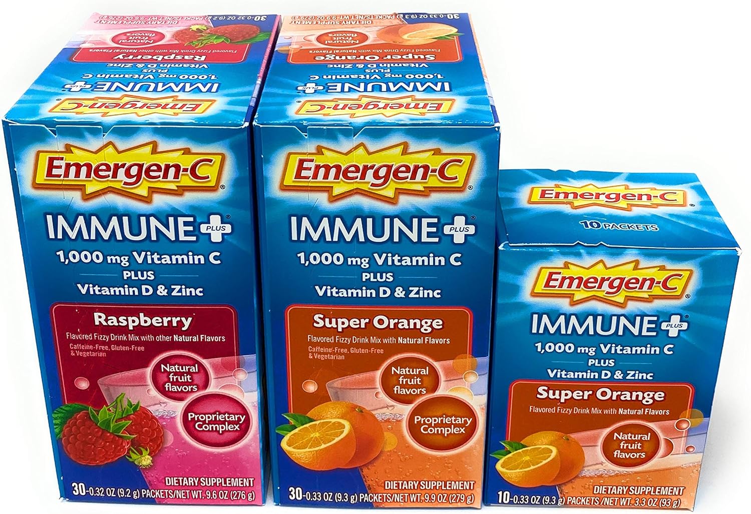 TUKIMA Emergen-C Immune+ Fizzy Drink Mix Powder, Super Orange and Raspberry - Dietary Supplement for Boosting Immunity - Espot.com.au