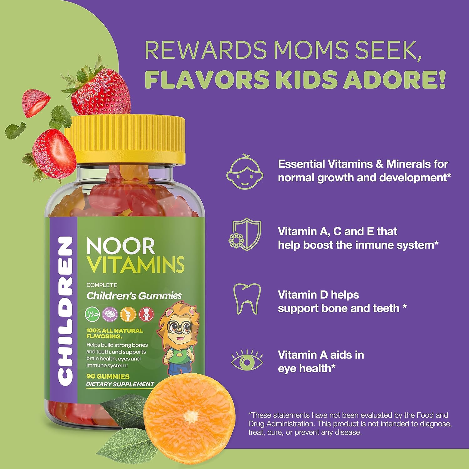 noor-vitamins-kids-halal-multivitamin-gummies---immunity-support-with-vitamin-c-d3-zinc-b6-b12---non-gmo---90-count-3