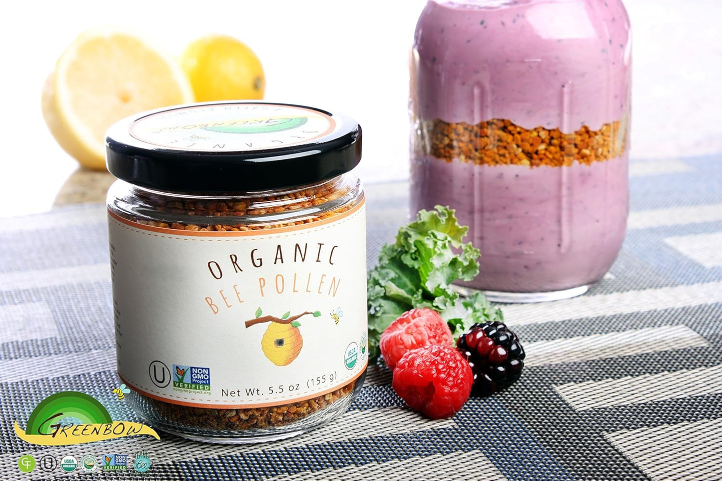 organic-greenbow-bee-pollen---usda-certified-non-gmo-pure-natural---superfood-with-proteins-vitamins-and-minerals---kosher-gluten-free---310g-2-pack-4