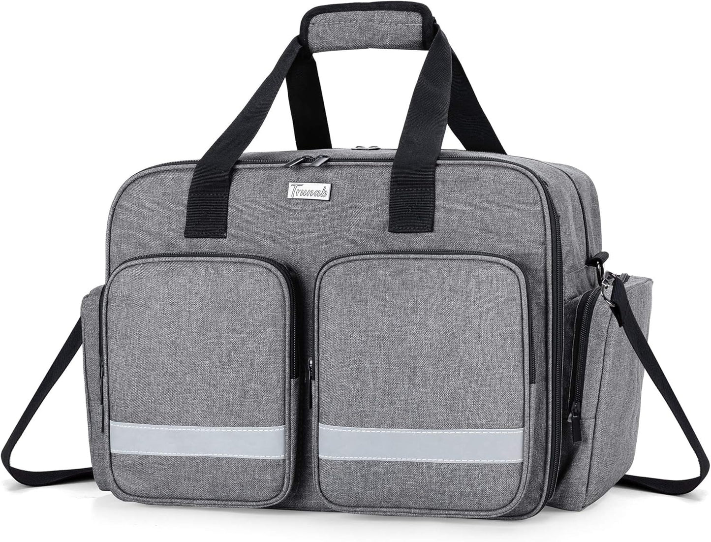 trunab-grey-first-aid-bag-for-nurse-doctor-paramedic---empty-medical-bag-with-laptop-compartment---patented-design-for-home-care-nurses-1