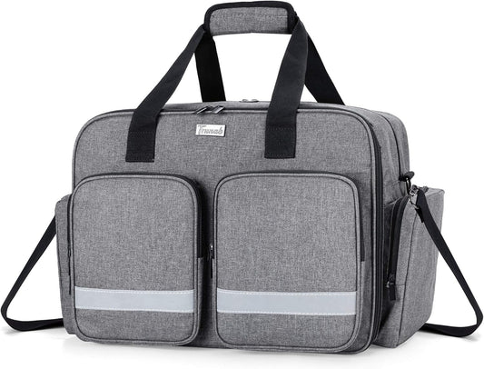 trunab-grey-first-aid-bag-for-nurse-doctor-paramedic---empty-medical-bag-with-laptop-compartment---patented-design-for-home-care-nurses-1