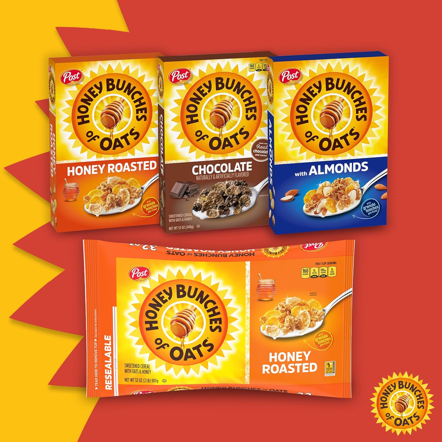 Whole Grain Chocolate Honey Bunches of Oats Cereal - 12oz Box - Espot.com.au