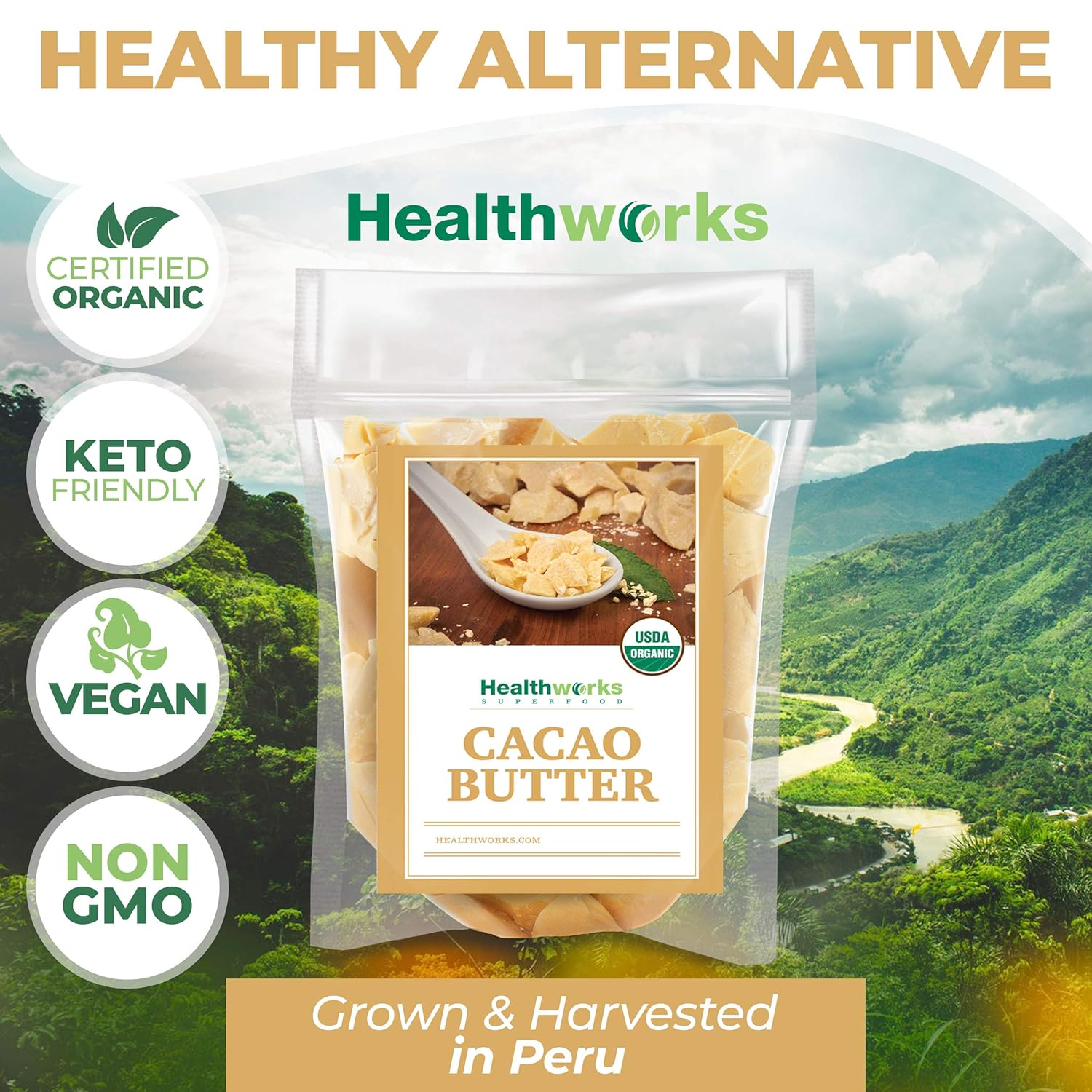 organic-16-oz-cacao-butter-from-peru---non-deodorized-cocoa-sugar-free-keto-vegan-superfood-antioxidant-rich-non-gmo-6