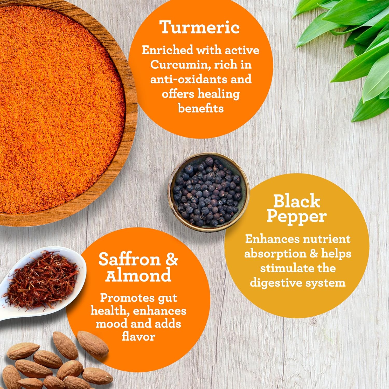 Golden Immunity Instant Drink Mix with Turmeric & Black Pepper - Antioxidant-Rich Immune Support Sachets - Saffron & Almond Flavor - 30 Count - Espot.com.au
