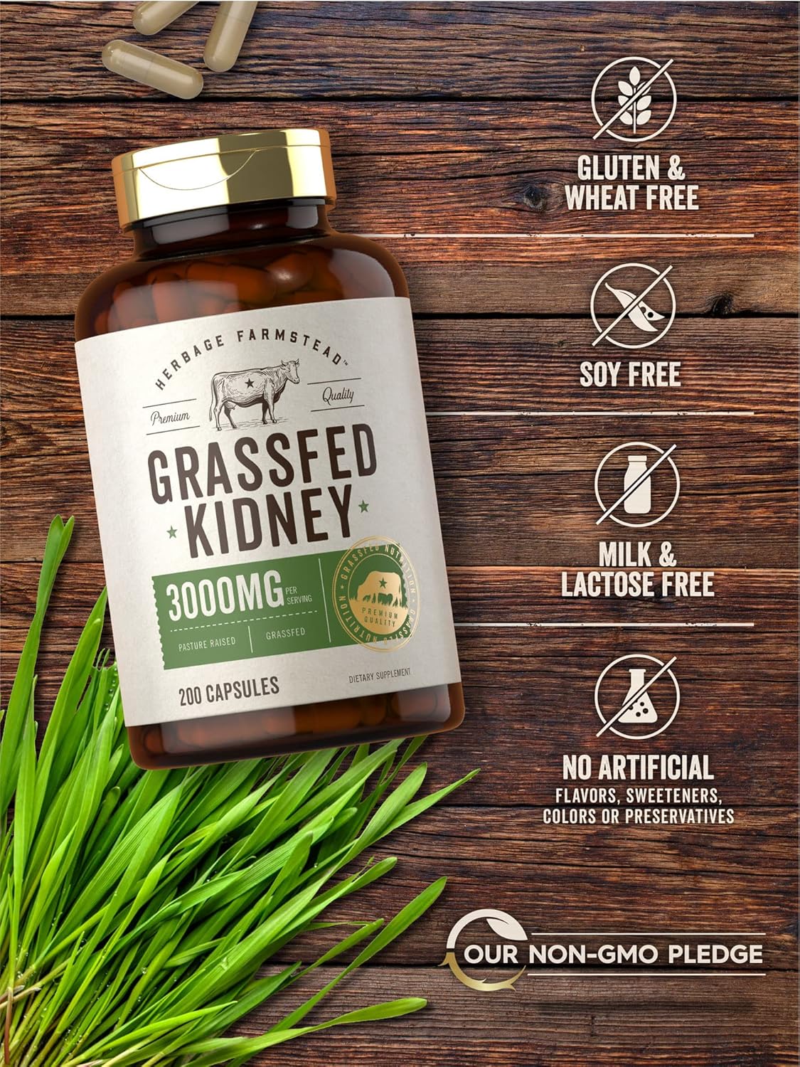 herbage-farmstead-grass-fed-beef-kidney-capsules---3000mg-200-count---pasture-raised-bovine-supplement-hormone-and-pesticide-free-non-gmo-gluten-free-3