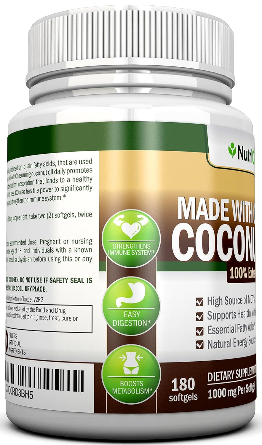 organic-coconut-oil-capsules---180-softgels-4000-mg-daily-cold-pressed-extra-virgin-usda-certified-for-hair-skin-acne---nutrionn-4