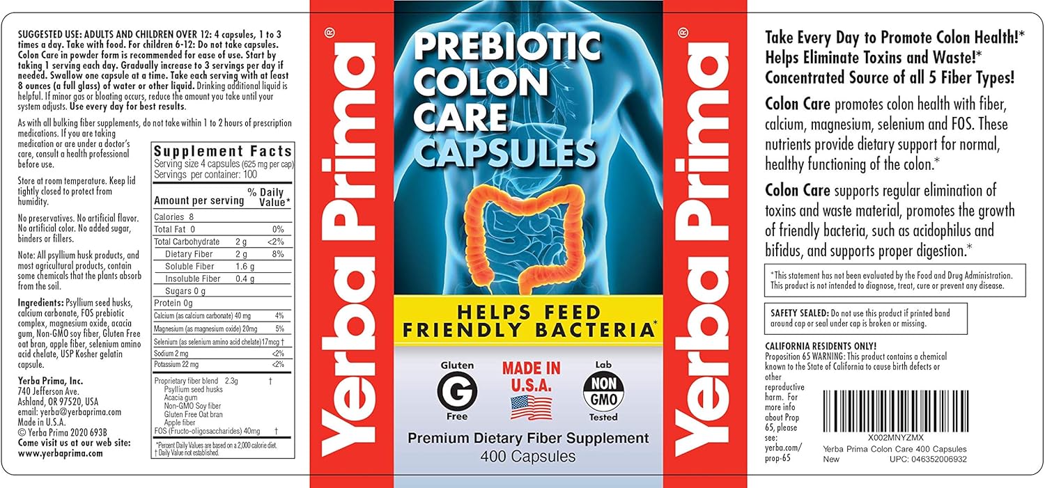 yerba-prima-colon-care-capsules---400-caps-with-five-fiber-forms-fos-prebiotics---dietary-supplement-for-digestive-health-regularity-4