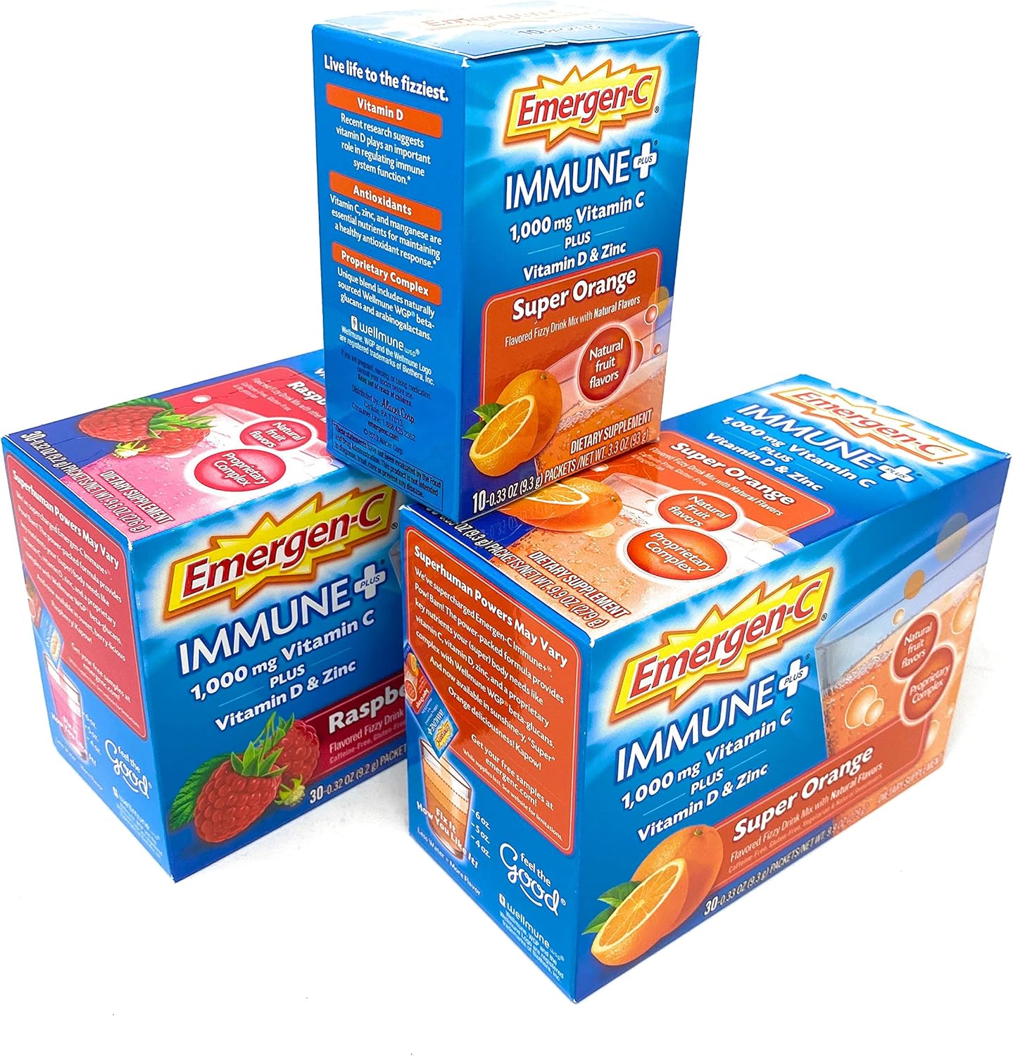 TUKIMA Emergen-C Immune+ Fizzy Drink Mix Powder, Super Orange and Raspberry - Dietary Supplement for Boosting Immunity - Espot.com.au