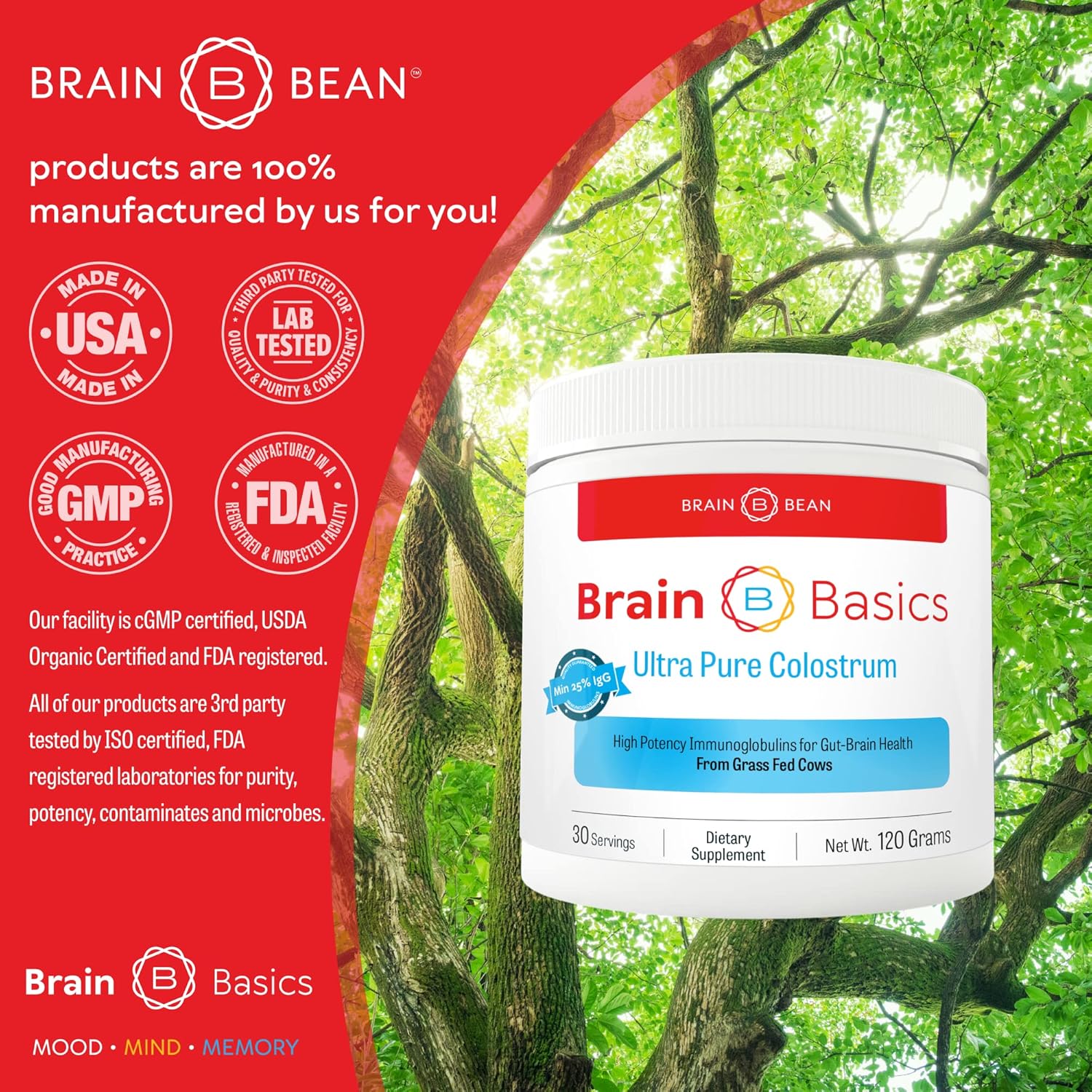 ultra-pure-colostrum-powder-4000mg---grass-fed-cows---25-igg-antibodies---gut-brain-immune-health---glowing-hair-skin---120g-30-servings-5