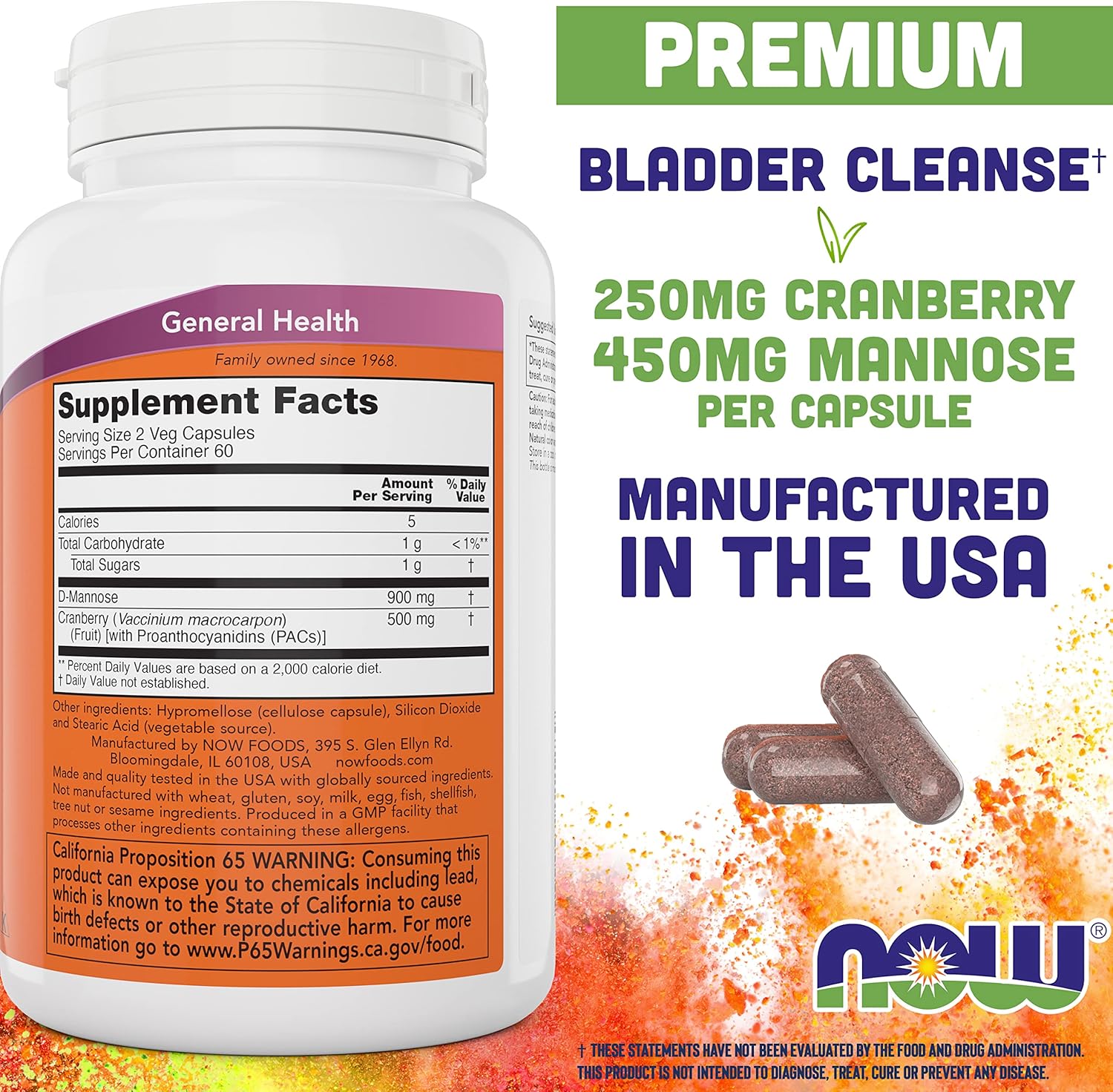 now-foods-mannose-cranberry-capsules---bladder-cleanse-urinary-tract-health---120-veg-caps-450mg-dmannose-250mg-cranberry-vegan-non-gmo---pac-for-uti-support-2